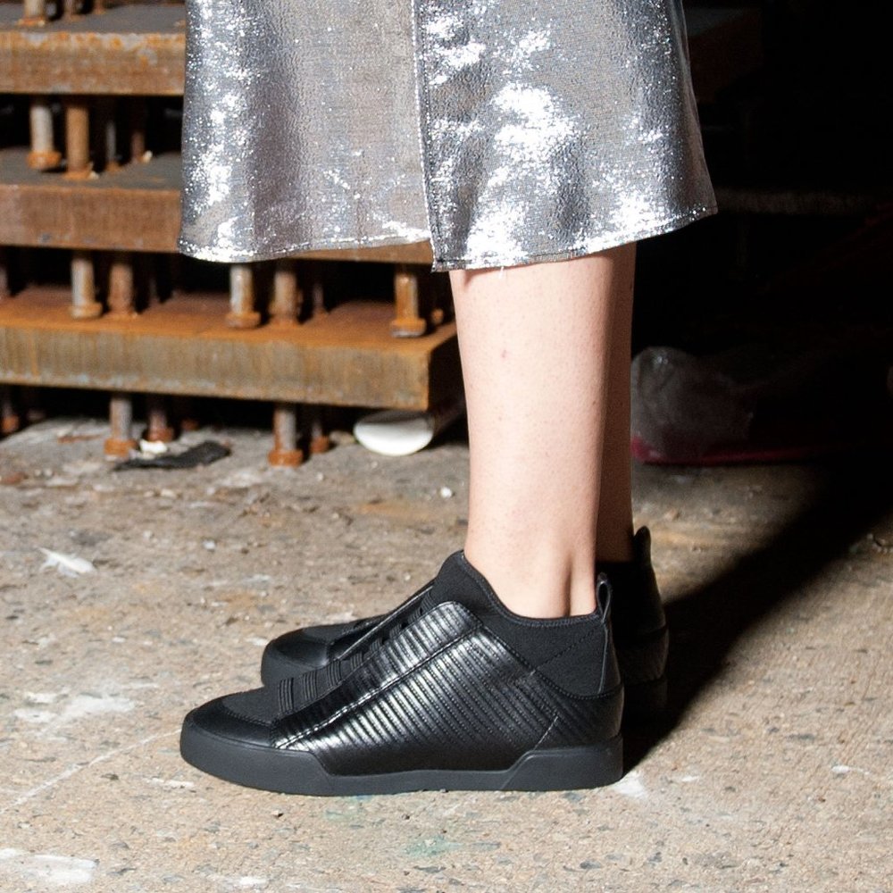 NIB 3.1 PHILLIP LIM Black Genuine Leather Slip On High Top Sneakers EU 39.5 $395
